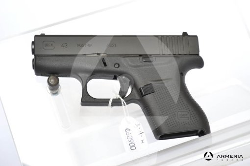 Pistola semiautomatica Glock modello 43 calibro 9x21 con 2 caricatori canna 3 Comune Pistola semiautomatica Glock modello 43 calibro 9x21 con 2 caricatori canna 3 Comune