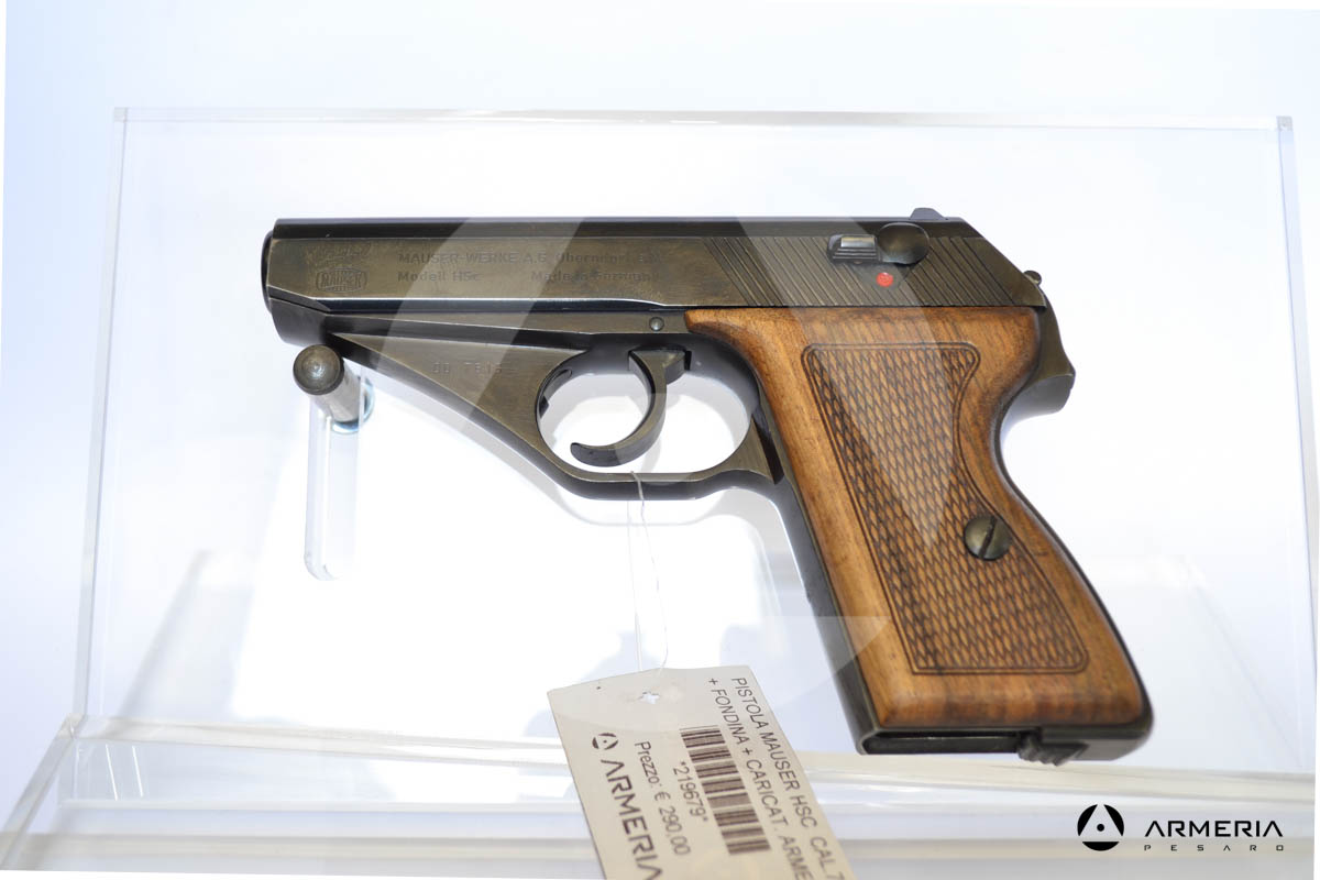 Pistola semiautomatica Mauser modello HSC calibro 7,65 Browning con 2 caricatori canna 3" Usata lato