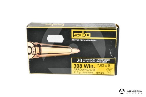 Sako-Arrowhead-II-calibro-308-Win-180-grani-Muovikarki-SP-20-cartucce-408A