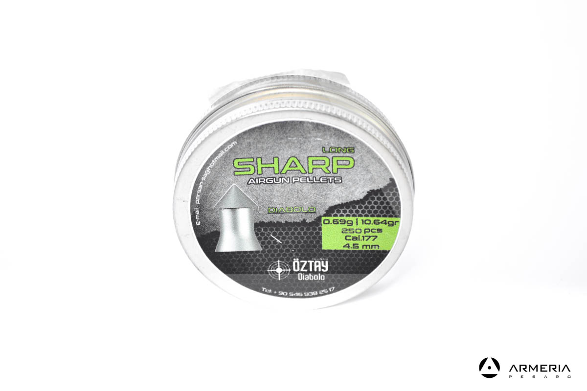 Scatola pallini Long Sharp Oztay Diabolo calibro 4.5 mm 177 - 250 pezzi