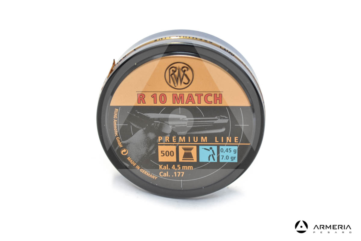 Scatola pallini RWS R 10 Match calibro 4.5 mm 177 - 7 grani 500 pezzi