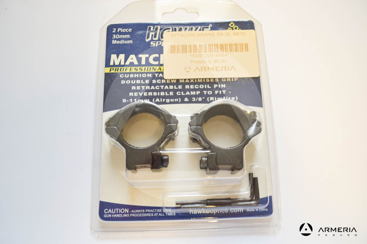 Supporti ad anello Hawke Match ring slitta 9-11 mm - 30 mm medium #HM6160 -0