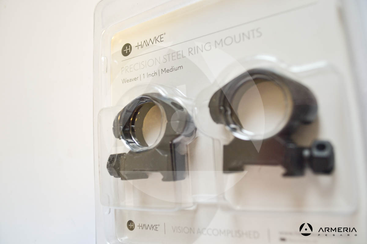 Supporti ad anello Hawke Precision steel ring mounts slitta Weaver - 1 inch medium -1