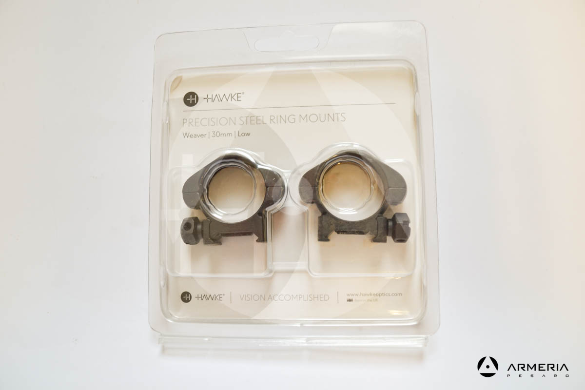 Supporti ad anello Hawke Precision steel ring mounts slitta Weaver - 30 mm low -0