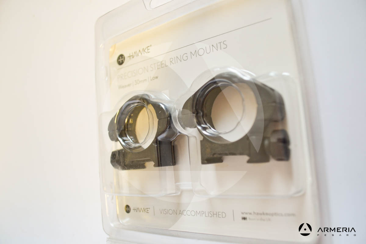 Supporti ad anello Hawke Precision steel ring mounts slitta Weaver - 30 mm low -1