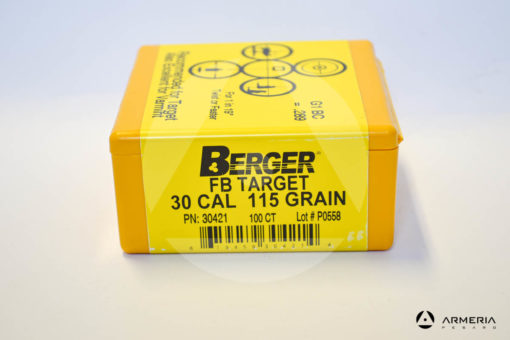 Palle ogive Berger FB Target calibro 30 - 115 grani - 100 pezzi -1