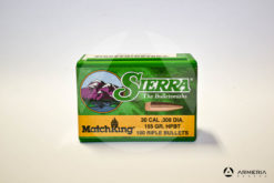 Palle ogive Sierra MatchKing calibro 30 .308 dia – 155 gr grani HPBT – 100 pezzi #2155 -0