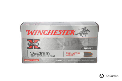 Winchester Super X calibro 9x21 - 124 grani - 50 cartucce