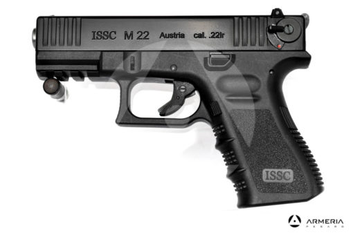 Pistola semiautomatica ISSC modello M22 calibro 22 LR Sportiva Canna 4" lato