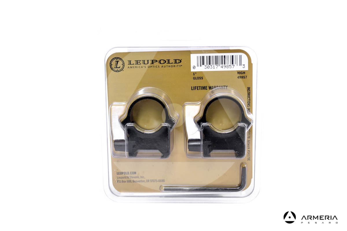 Supporti ad anello Leupold QRW slitta Weaver 1" gloss high #49857