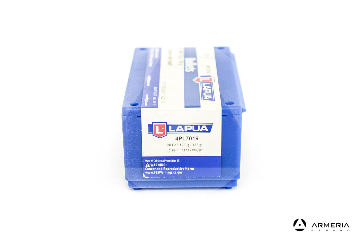 Palle ogive Lapua calibro 30 D46 185 grani FMJBT - 100 pezzi 4PL7019