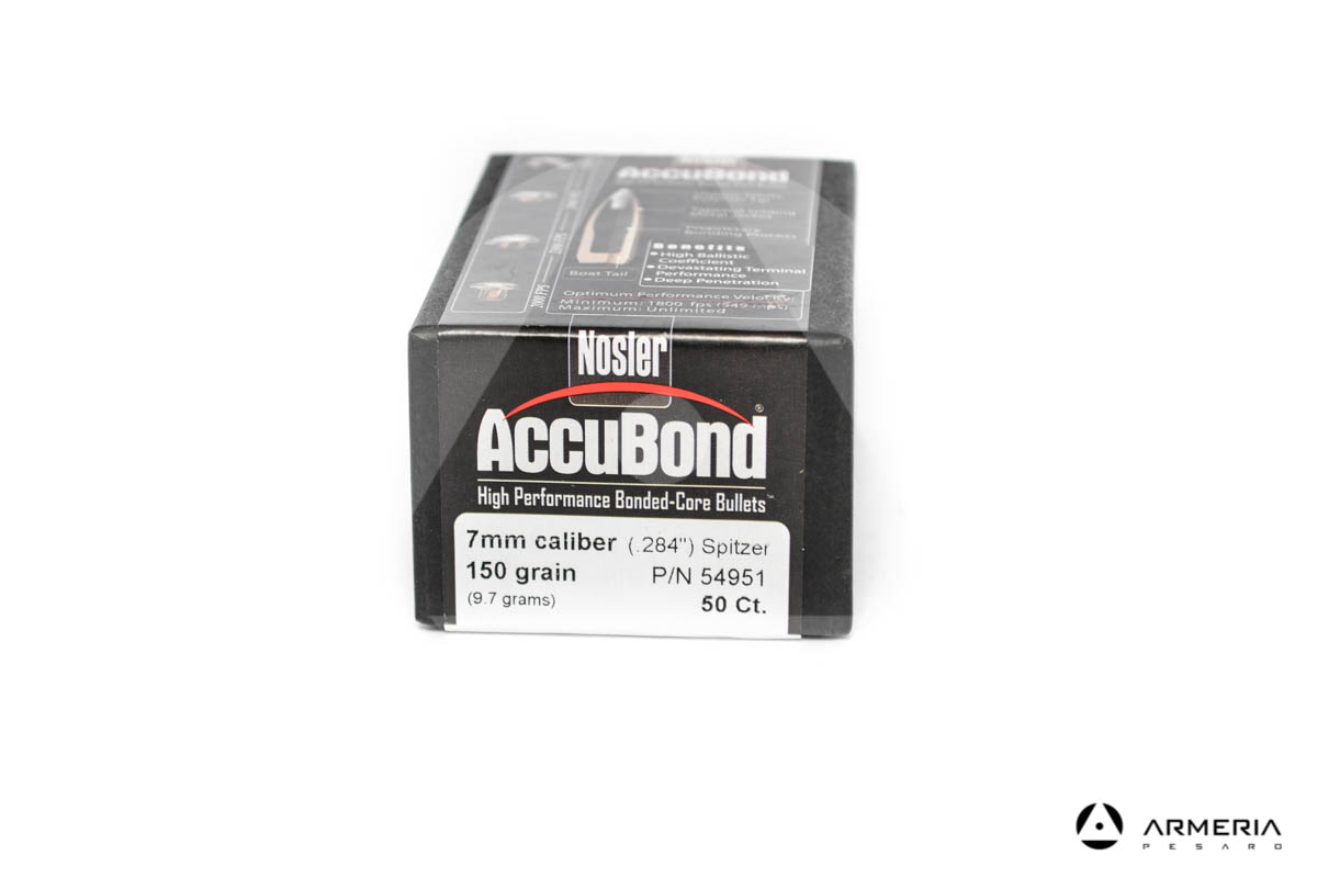 Palle ogive Nosler Accubond calibro 7mm Spitzer - 150 grani 50 pezzi #54951