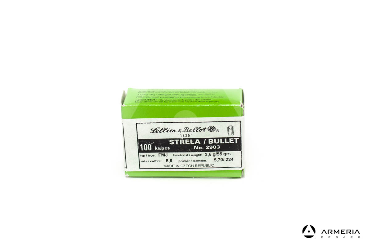 Palle ogive Sellier e Bellot calibro 5,6 - 55 grani FMJ - 100 pezzi #2903