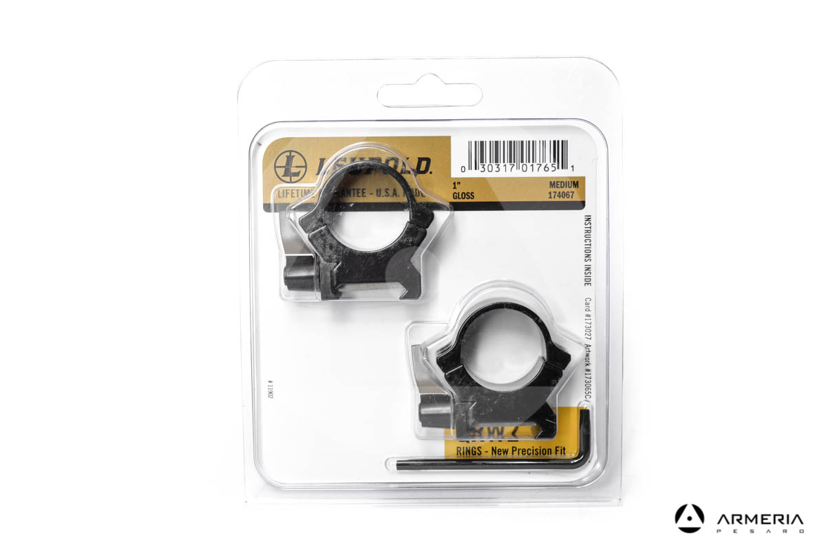 Supporti ad anello Leupold QRW2 Precision fit slitta Weaver 1" medium gloss #174067