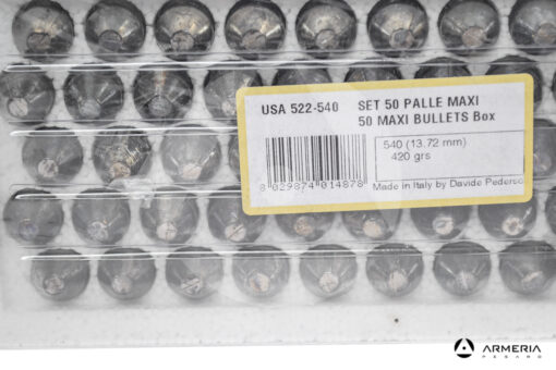 Palle ogive maxi per armi ad avancarica calibro 540 - 420 grani - 50 pezzi