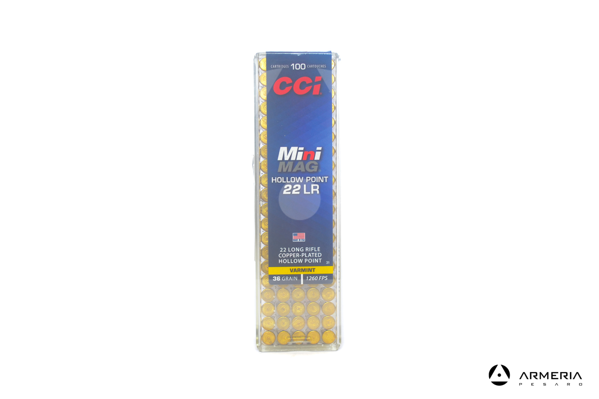 CCI Mini Mag calibro 22 LR Long Rifle Hollow Point - 36 grani - 100 cartucce