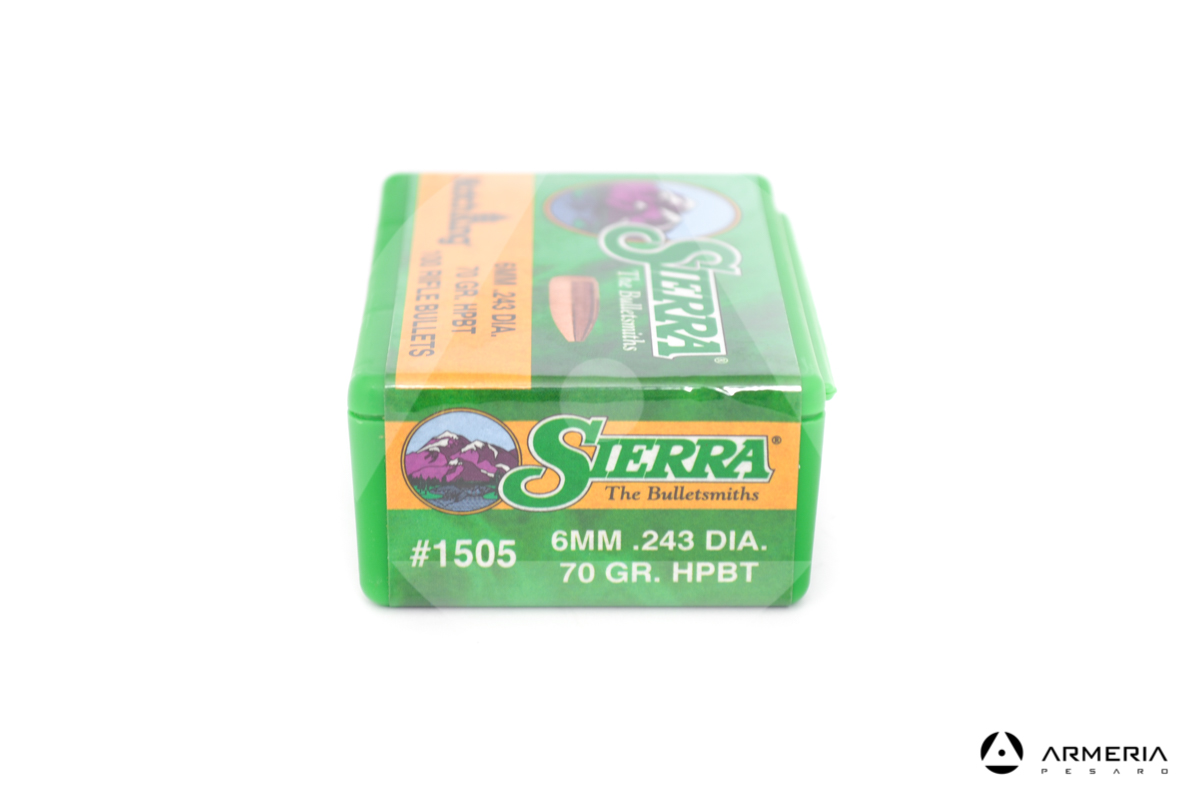 Palle Sierra MatchKing calibro 6mm 70 grani HPBT #1505 100 pezzi