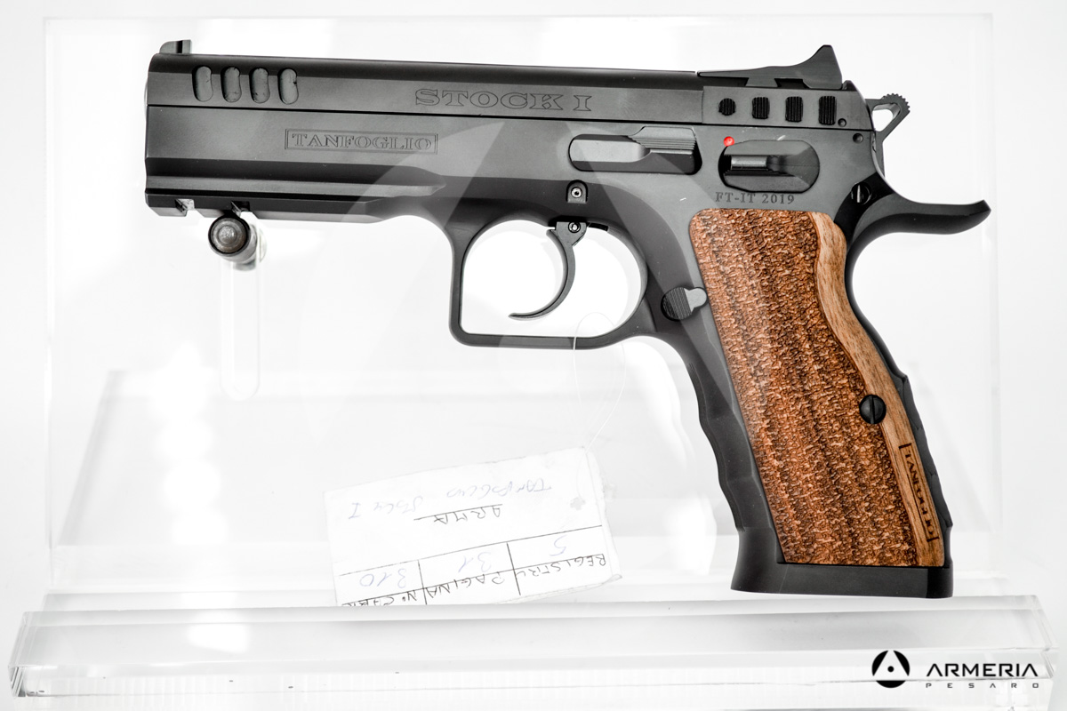 Pistola semiautomatica Tanfoglio modello Stock I calibro 9x21 Canna 5 lato Pistola semiautomatica Tanfoglio modello Stock I calibro 9x21 Canna 5 lato