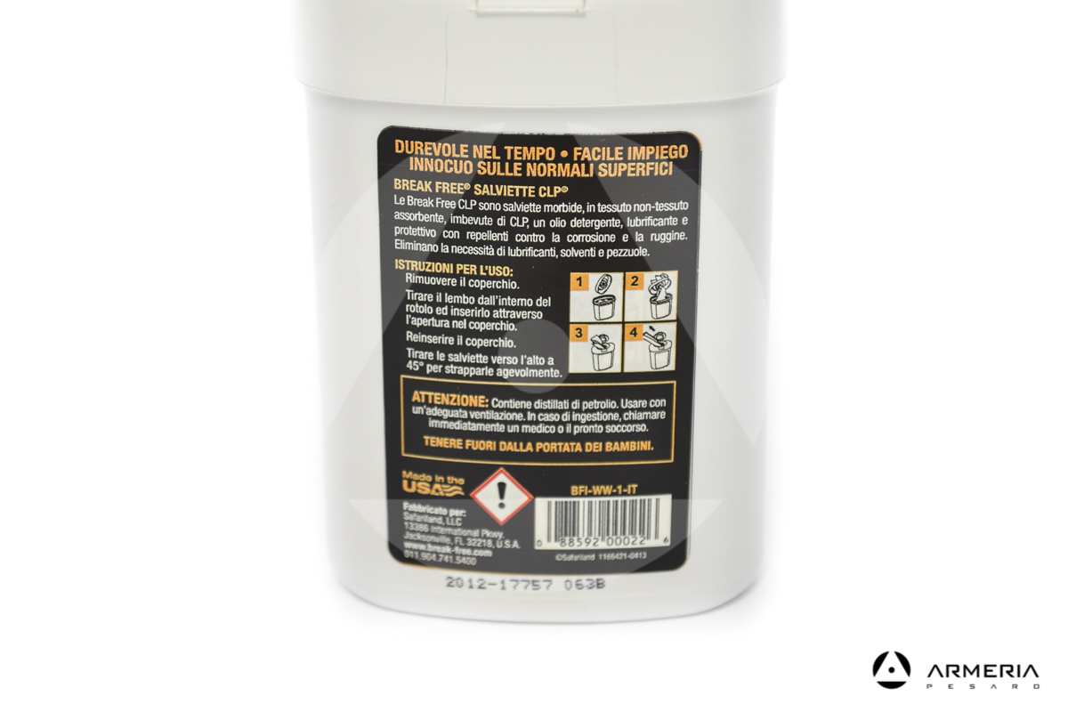 Salviette CLP Break Free protezione armi retro