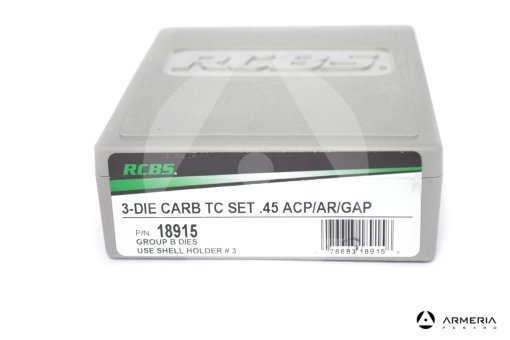 Dies RCBS TC Die Set calibro 45 ACP-AR-GAP Gruppo B #18915