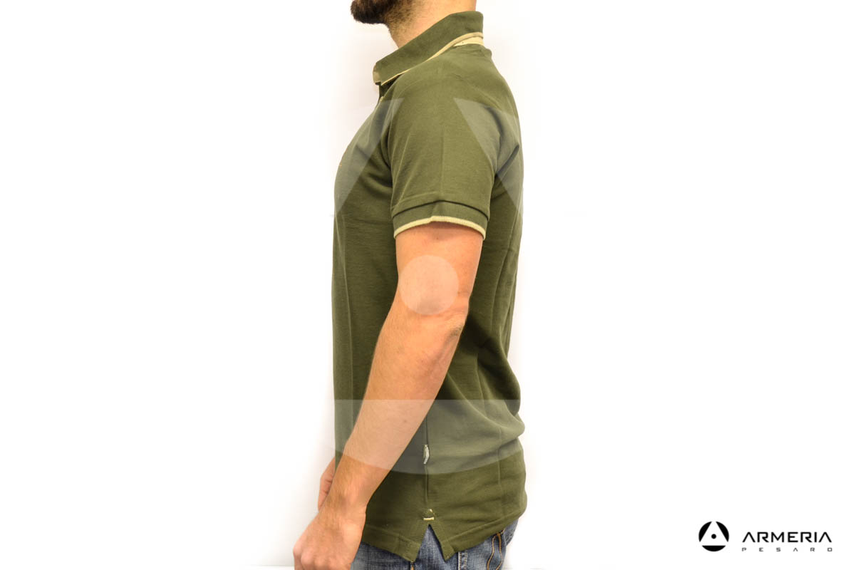 Polo Percussion verde manica corta taglia S lato