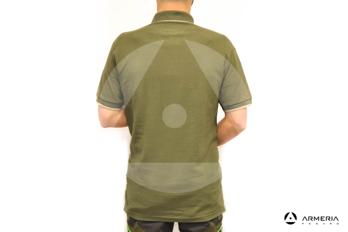 Polo Percussion verde manica corta taglia S retro