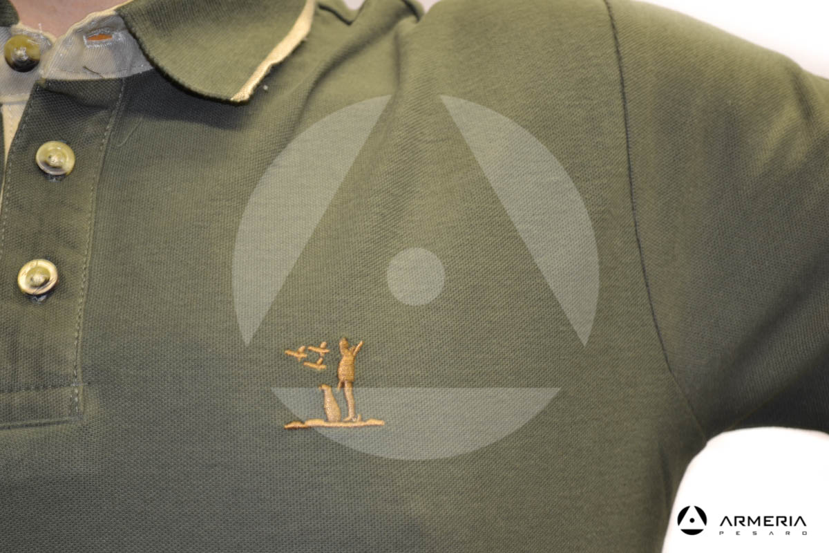 Polo Percussion verde manica corta taglia S logo