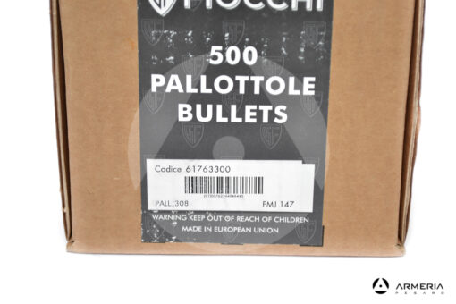 Palle ogive per pistola Fiocchi calibro 30 308 147 grani FMJ - 500 pezzi