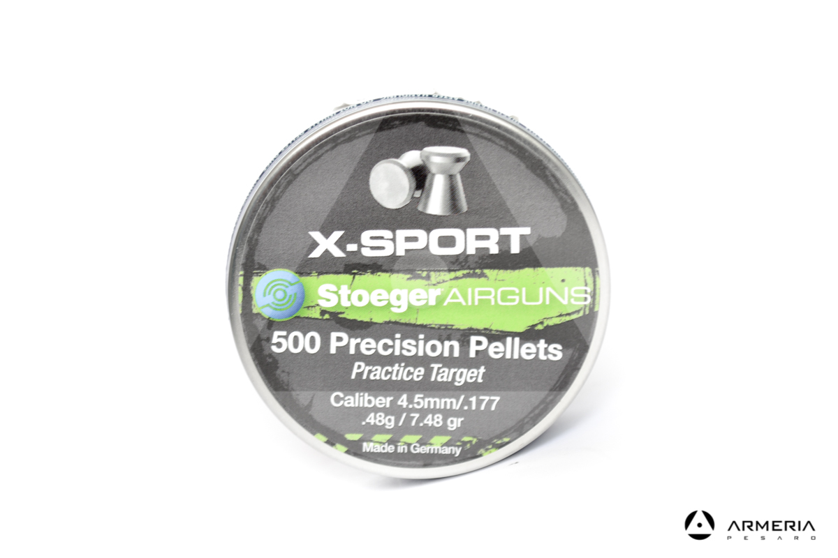 Scatola pallini X-Sport Stoeger Airguns calibro 4.5 mm - punta piatta