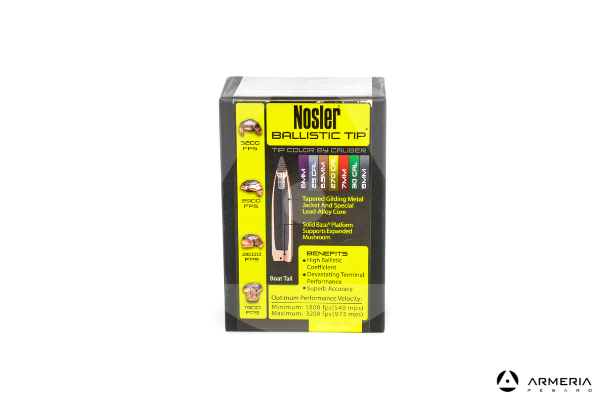 Palle ogive Nosler Ballistic Tip Hunting calibro 6.5mm - 140 grani - 50 pezzi #26140