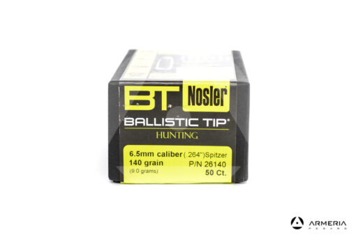 Palle ogive Nosler Ballistic Tip Hunting calibro 6.5mm - 140 grani - 50 pezzi #26140 lato