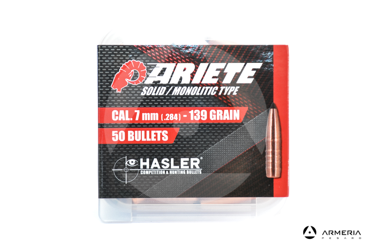 Palle ogive Hasler Competition Ariete Solid Monolitic Type calibro 7mm - 139 grani - 50 pezzi