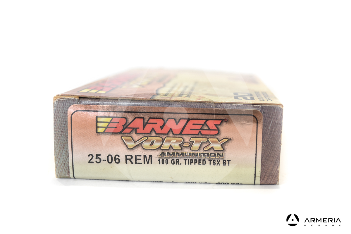 Barnes VOR-TX Ammunition calibro 25-06 Rem 100 grani Tipped TSX BT - 20 cartucce macro