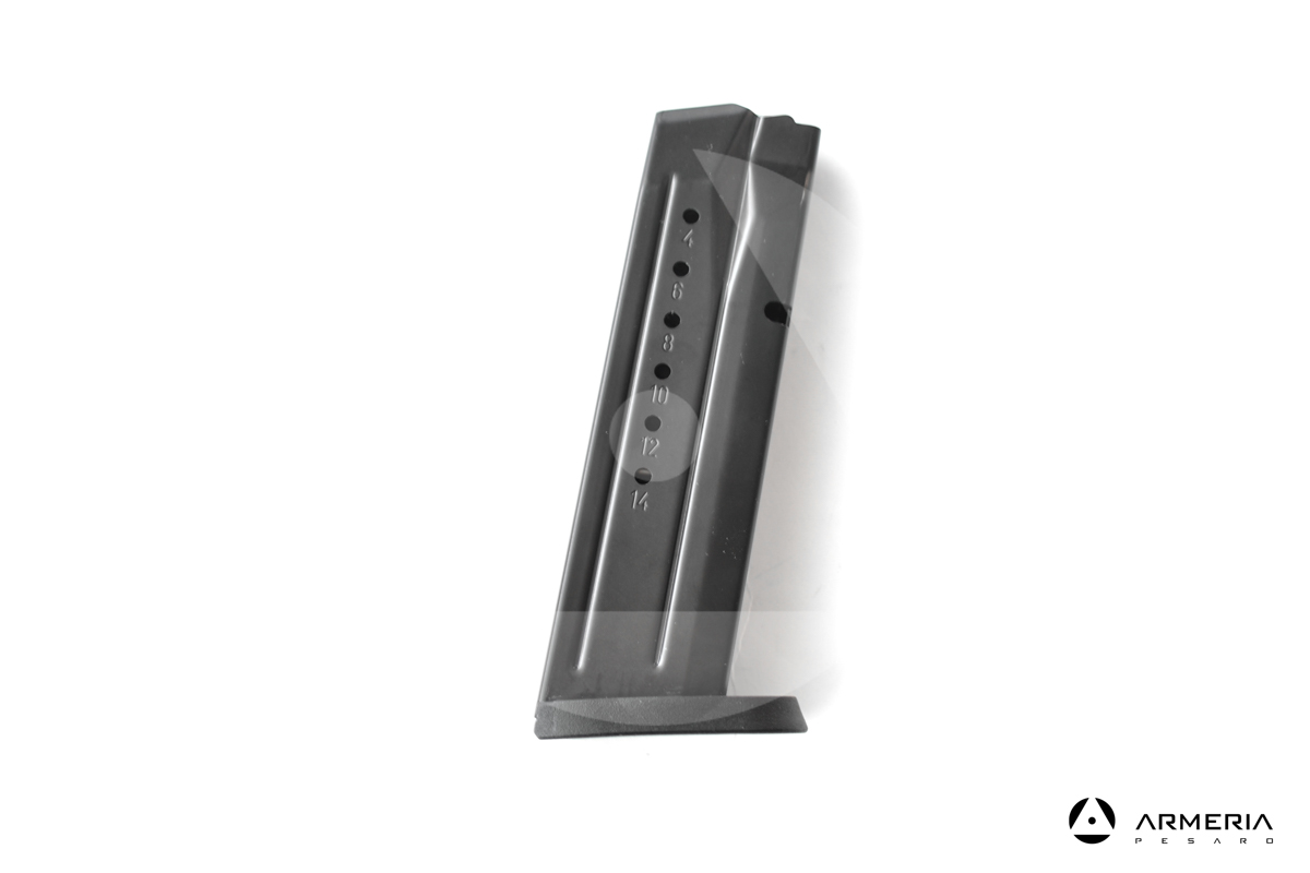 Caricatore per pistola Smith & Wesson M&P 9mm calibro 9x21 - 15 colpi lato