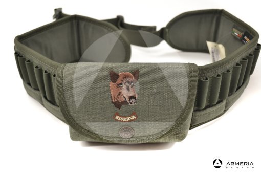 Cartuccera verde Riserva caccia in cordura 24 celle multicalibro