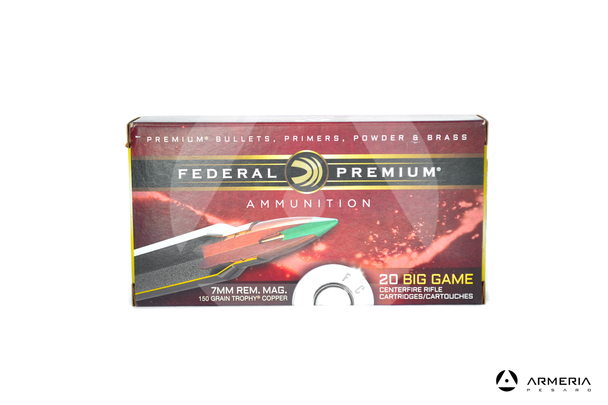 Federal Premium calibro 7mm Rem Mag 150 grani Trophy Copper - 20 cartucce