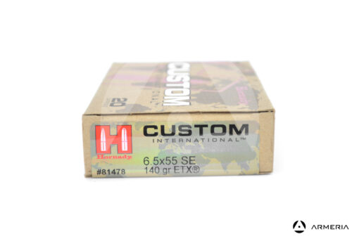 Hornady Custom International calibro 6.5x55 SE 140 grani ETX - 20 cartucce #81478 lato