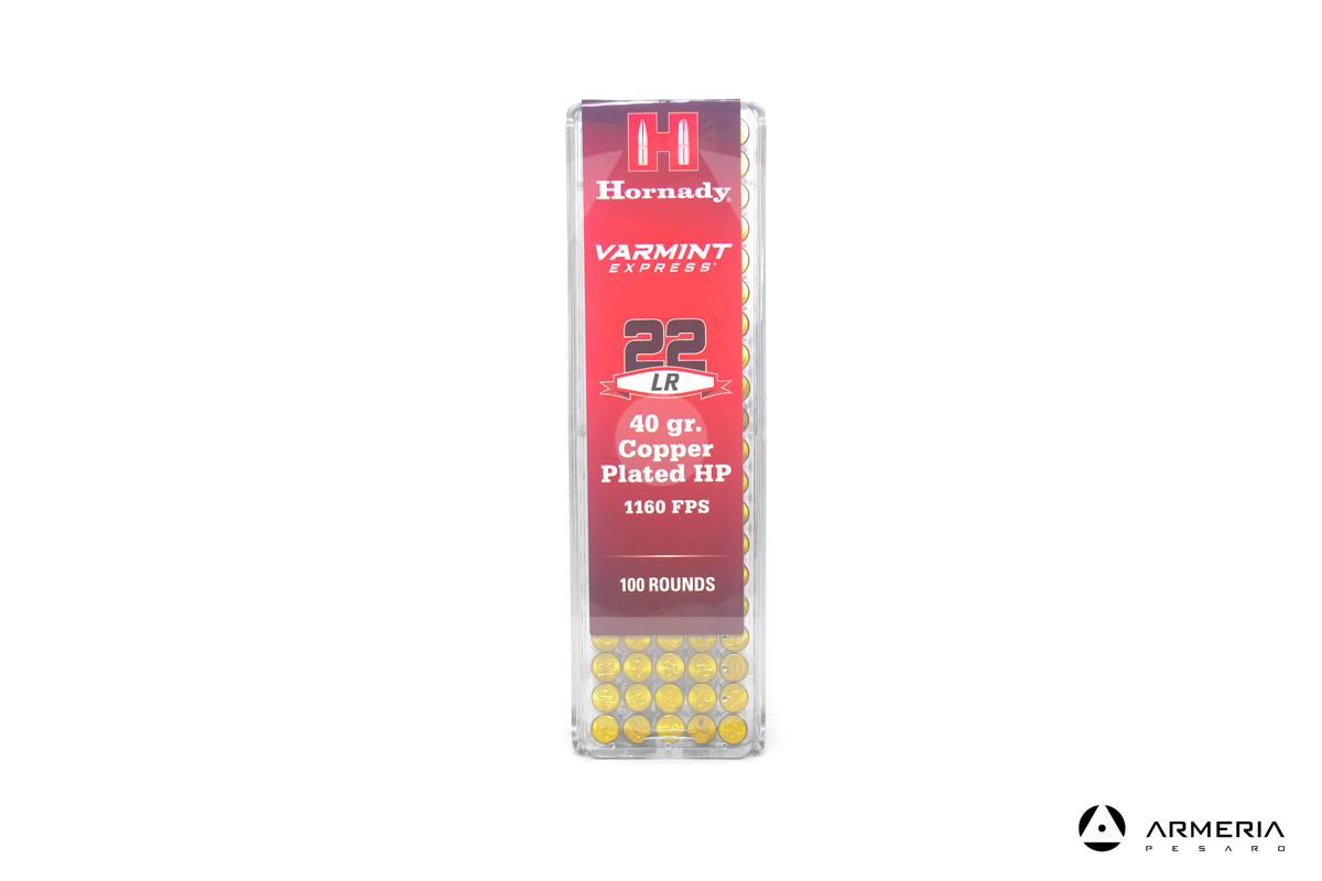 Hornady Varmint Express calibro 22 LR Long Rifle Copper Plated HP - 40 grani - 100 cartucce
