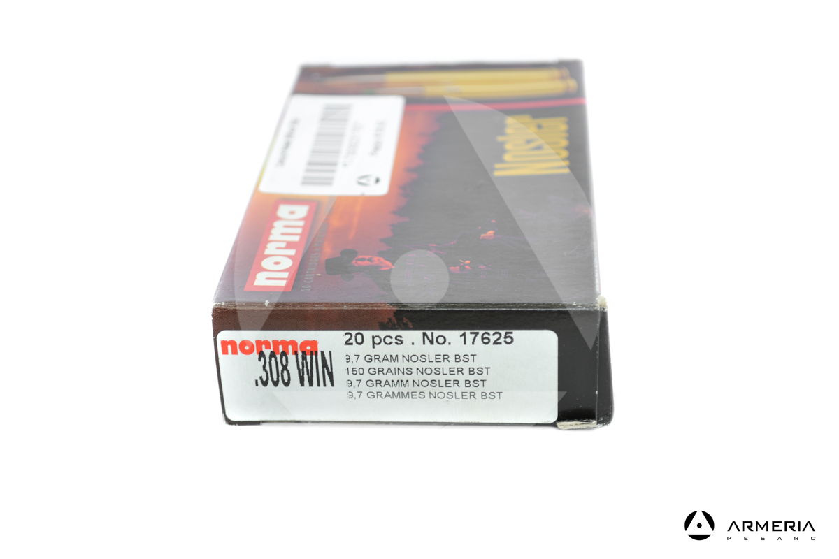 Norma Nosler calibro 308 Win 150 grani - 20 cartucce macro