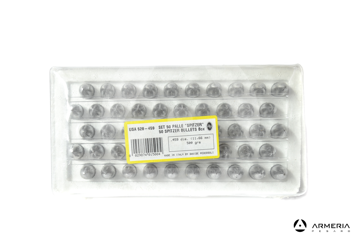 Palle ogive Pedersoli Spitzer calibro 459 - 50 pezzi