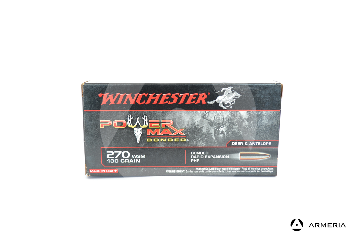 Winchester Power Max Bonded calibro 270 WSM 130 grani - 20 cartucce