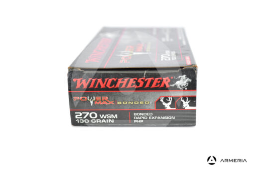 Winchester Power Max Bonded calibro 270 WSM 130 grani - 20 cartucce lato