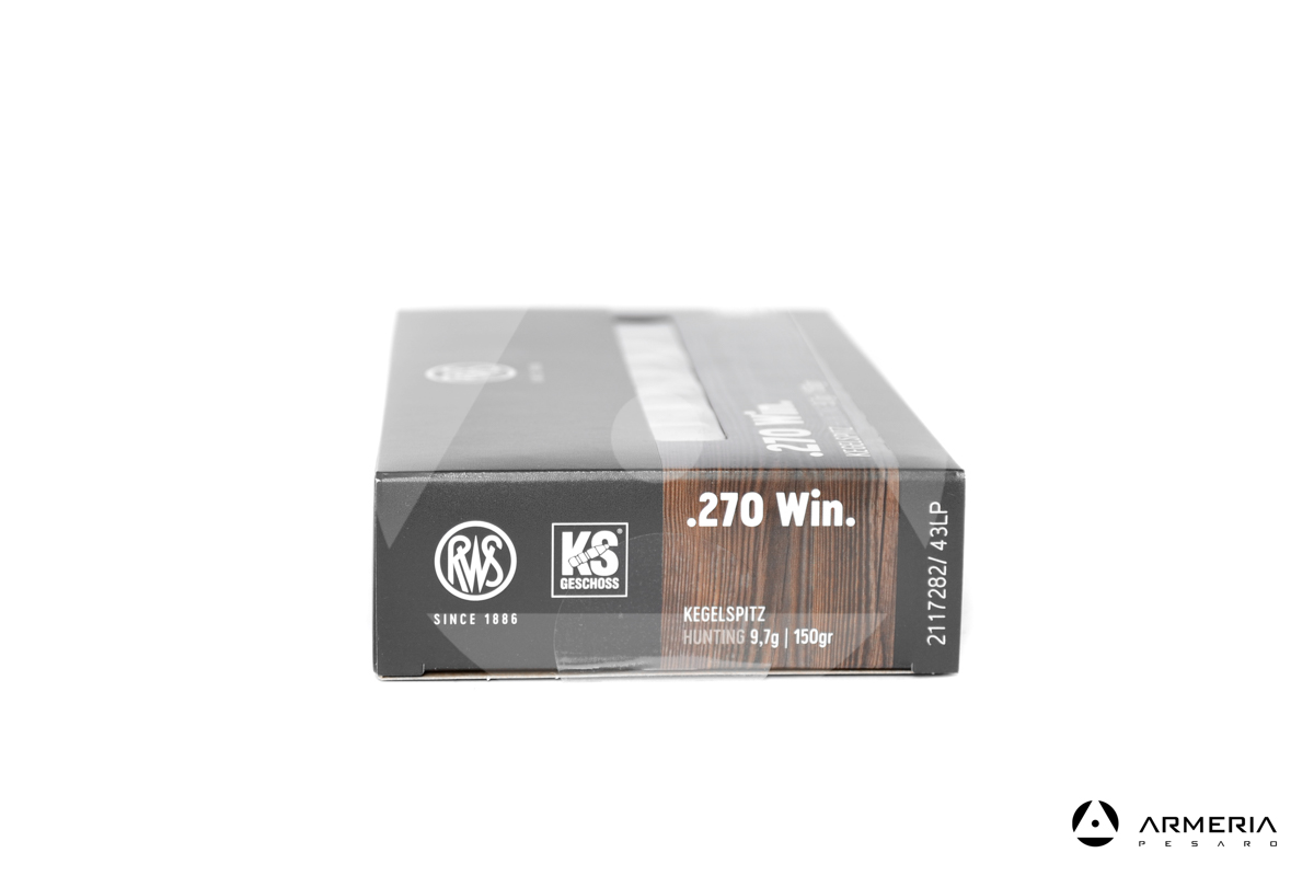 RWS Kegelspitz Hunting calibro 270 Win 150 grani - 20 cartucce lato