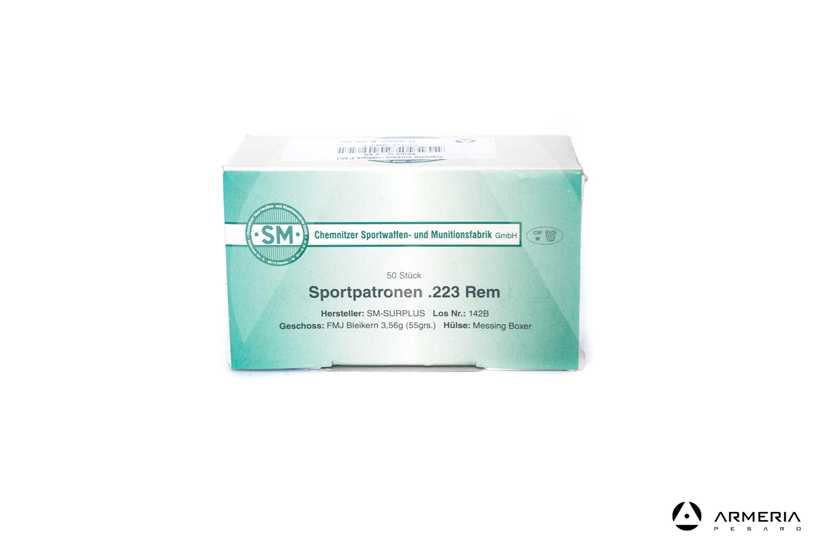Sportwaffen Sportpatronen calibro 223 Rem SM-Surplus - 55 grani FMJ