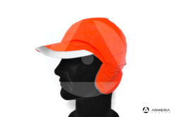 Cappello berretto in pile arancio fluo 3 Cime taglia unica lato
