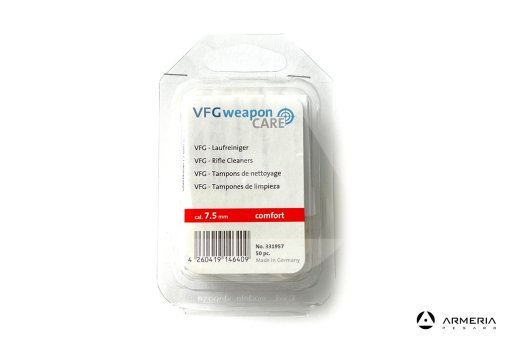 Pacco feltrini VFG Weapon Care per pulizia armi - calibro 7.5mm - 50 pezzi