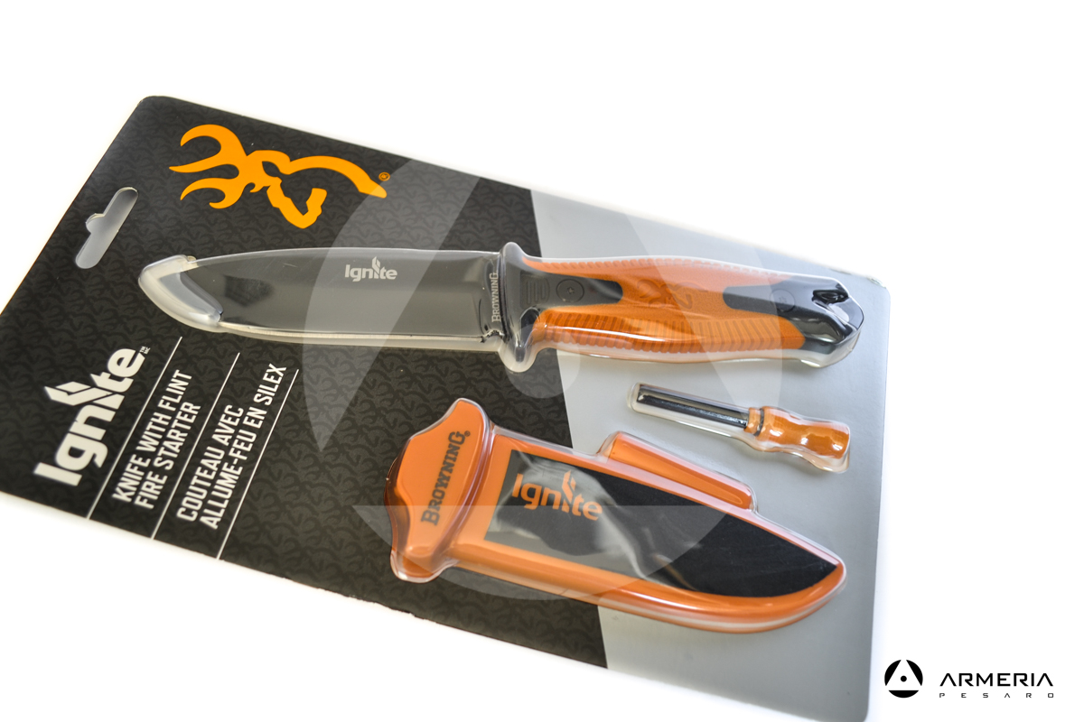 Coltello Browning Ignite a lama fissa 10 cm con acciaino macro