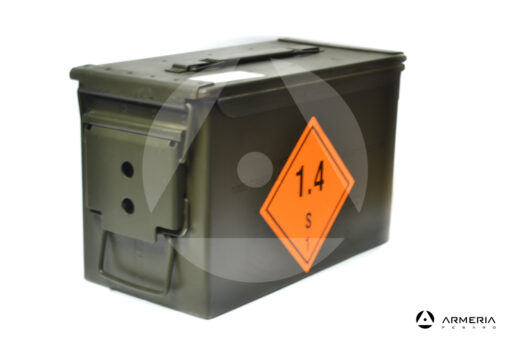 Cassetta in metallo per munizioni omologata UN 1.4 S lato