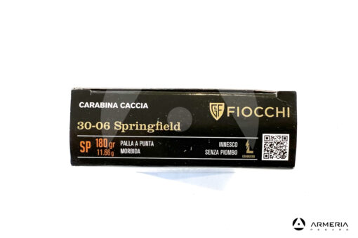 Fiocchi Hunting Rifle calibro 30-06 Springfield 180 grani SP - 20 cartucce lato