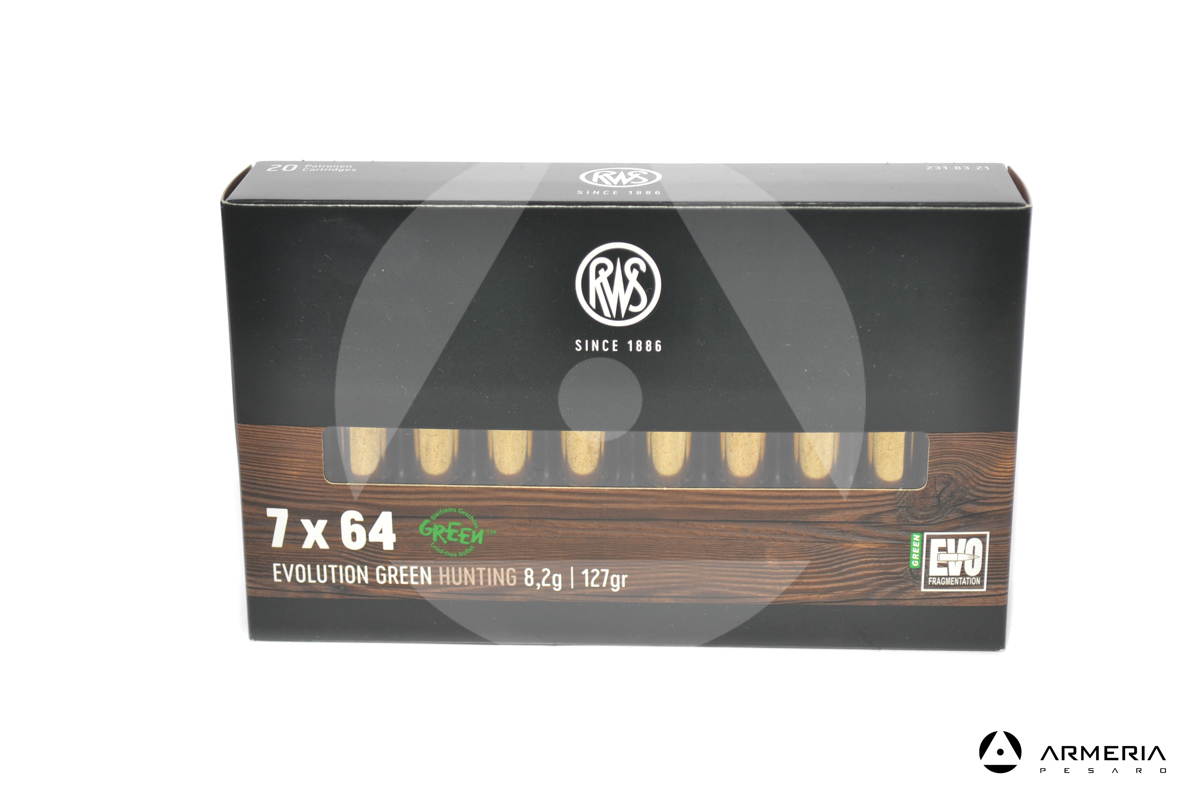 RWS Evolution Green calibro 7x64 127 grani - 20 cartucce